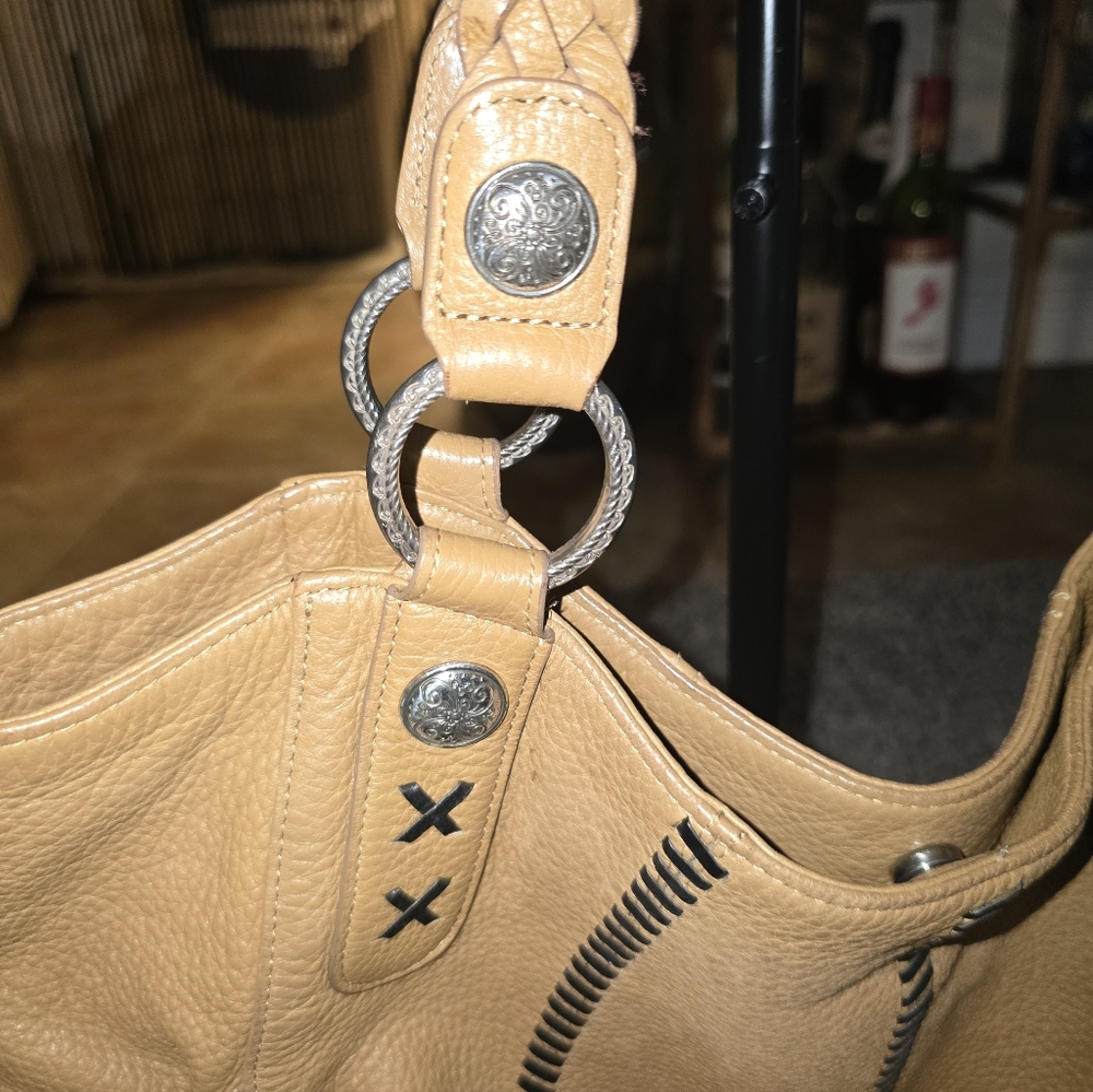Brighton Tan Woven Handle Women's Large Shoulder Bag - Picture 2 of 12